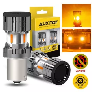 AUXITO 2x BAU15S PY21W светодиодный Янтарный светильник Canbus без гипервспышки 1156 BA15S P21W светодиодный светильник без ошибок 7440 указатель поворота s