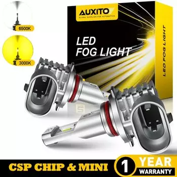 AUXITO 2x H11 H10 LED Желтый 3000K Белый 6500K Противотуманные фары Canbus CSP LED H8 H16JP Автомобильные DRL Лампы для VW Passat B5 B6 B7 Golf 4 5 6