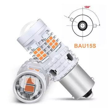 AUXITO 2x PY21W BAU15S LED Canbus No Hyperflash Yellow 1156 BA15S P21W T20 W21W Светодиодная лампа автомобильного поворотника для Audi Ford Volkswagen