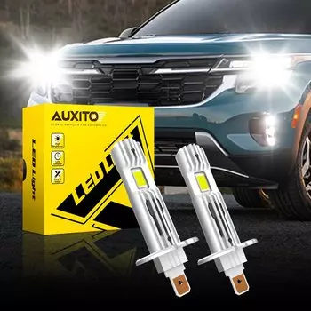 AUXITO H1 светодиодные лампы для фар Canbus без ошибок, неполярность для Ford focus fiesta Skoda, безвентиляторная супер яркая лампа H1, противотуманная фара