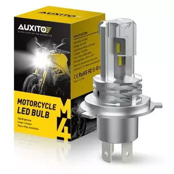 AUXITO H4 LED Moto Light Hi Lo Beam 6000K Белая лампа Canbus для Yamaha Kawasaki Suzuki BMW H4 Светодиодные лампы для фар мотоцикла 12 В