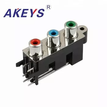 AV3-8.4-15D Разъем AV с одинаковым ядром, 6-контактный разъем RCA, одноотверстие, печатная плата, припаянный аудио и видео интерфейс