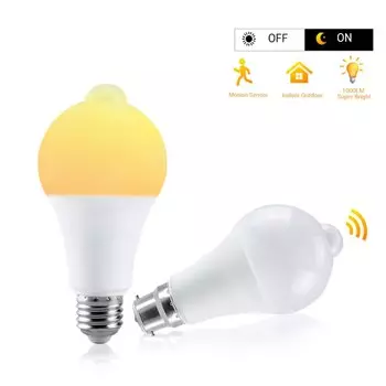 AVACOM Светодиодная лампа E27 B22 с датчиком движения 12Вт/18Вт