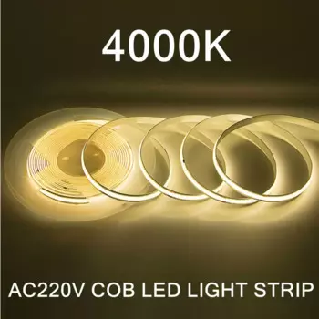 1-5 м COB Светодиодная лента 220 В Гибкая лента Smart IC Не требуется драйвер Линейное освещение Высокая яркость 240 светодиодов RA95 Теплый белый
