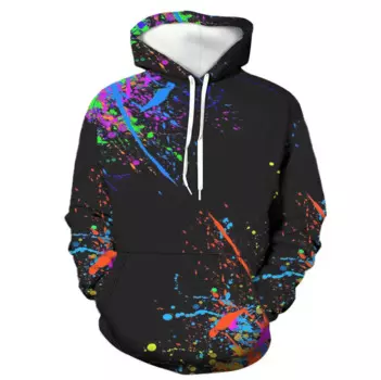 AW608 2024, весенняя новая мужская модная повседневная цветная толстовка с 3D цифровым принтом большого размера