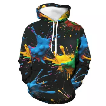 AW618 2024, весенняя новая мужская модная персонализированная толстовка с 3D цифровым принтом большого размера