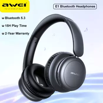 Awei E1 Беспроводные наушники Bluetooth 5.3 Складные игровые наушники Спортивные наушники с микрофоном Гарантия 2 года