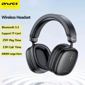 Awei наушники беспроводные AT6 беспроводные наушники Спортивная гарнитура V5.3 беспроводные Bluetooth наушники 300 мАч долгий срок службы батареи 40 мм Звуковые стереонаушники с микрофоном