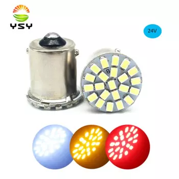Автолампы YSY 2 шт, 24 В, S25 1156 BA15S 1206 22 SMD p21w, сигнал поворота автомобиля, цвет белый/синий/желтый/красный, лм