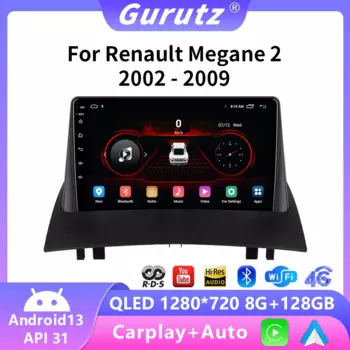 Автомагнитола 2 Din Android 13 для Renault Megane 2 2002-2009, мультимедийный видеоплеер с GPS, 4G, Carplay, автомобильное стерео, RDS, DSP, головное устройство