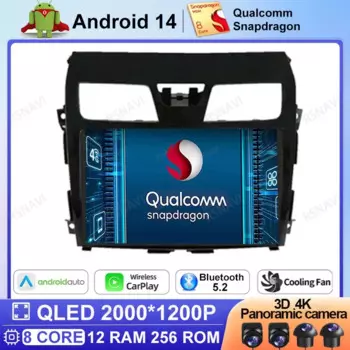 Автомагнитола 2 DIN на Android 14 для Nissan Teana 3 2013 2014 2015