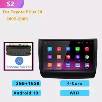 Автомагнитола 2 din на android, 4 Гб + 64 ГБ, мультимедийный видеоплеер, беспроводной плеер для Carplay, GPS-навигация для Toyota Prius 20 2003 2002-2009