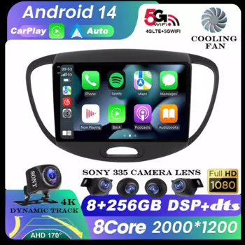 Автомагнитола 2DIN для Hyundai i10 2007 2008 2009 2010-2013