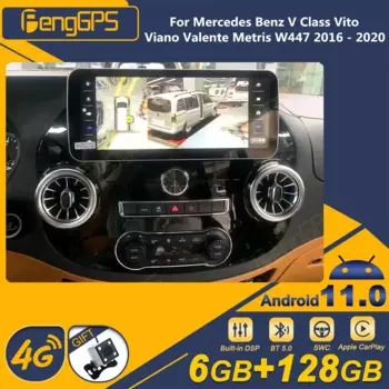 Автомагнитола 2DIN для Mercedes Benz V Class Vito Viano Valente Metris W447 2016 - 2020 Android
