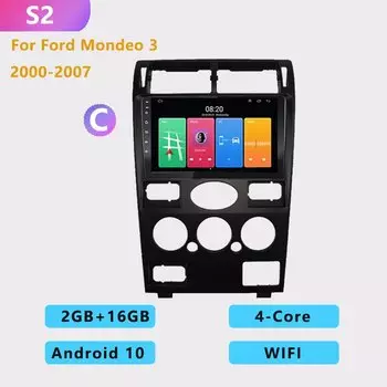 Автомагнитола 2DIN на Android 10, мультимедийная Автомобильная Мультимедийная система Carplay с GPS-навигацией для Ford Mondeo 3 2000 2001 2002 2003 2004 2005-2006