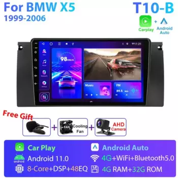 Автомагнитола 2DIN на Android 12, мультимедийный видеоплеер с GPS-навигацией для BMW M5 E39 E53 X5 1999-2001 2002 2003 2004 2005 2006 стерео