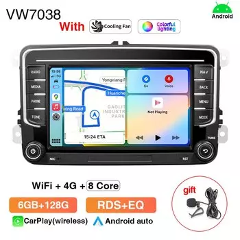 Автомагнитола 7-дюймовая на Android для Volkswagen VW Passat, Golf, Tiguan, Touran, Polo, Skoda, Seat, мультимедийный плеер с GPS-навигацией