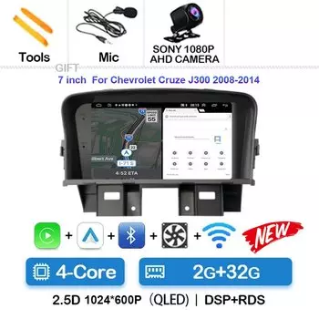 Автомобильный радиоприемник Android 15 для Chevrolet Cruze J300 2008-2014, мультимедийный видеоплеер, QLED, GPS-навигация, встроенный Carplay BT RDS DSP