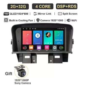 Автомагнитола Android 13 для Chevrolet Cruze J300 2008-2014 мультимедийный видеоплеер QLED GPS навигация встроенный Carplay BT RDS DSP