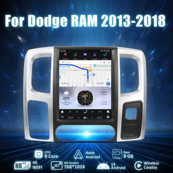 Автомагнитола AuCar 12,1 ''T-Style с GPS-навигацией, Android 13, автомобильное радио, аудио, стерео, головное устройство для Dodge Ram 2013-2018, мультимедийный DVD-плеер