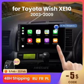 Автомагнитола AWESAFE PX9 для Toyota Wish XE10 2003 2004 2005-2009, 2 din, Android