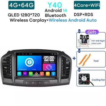 Автомобильный радиоприемник Carplay Android 15 для Opel Insignia 2008-2012 для Buick Regal 2009-2013, навигация, GPS, стерео, 4G, Wi-Fi, без 2din DVD