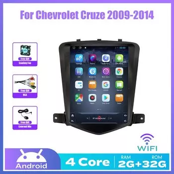 Автомагнитола для Chevrolet Cruze 2009-2014, Android, 2 Din, в стиле Тесла, для Carplay, автомагнитола, мультимедиа, DVD, GPS-навигация