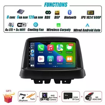 Автомагнитола для FIAT Doblo 2002-2017 DSP с 7-дюймовым HD-экраном, Android 14, видеоплеером, стереопроигрывателем, GPS-навигацией, мультимедийным Carplay