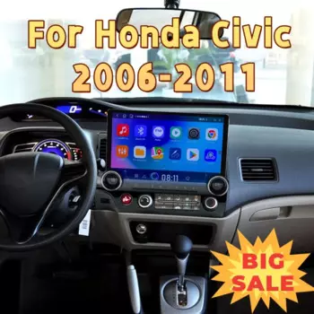 Автомагнитола для Honda Civic 2006-2011, Android, Автомобильный мультимедийный видеоплеер с сенсорным экраном, навигация, стерео, беспроводная Автомагнитола для Carplay, DSP
