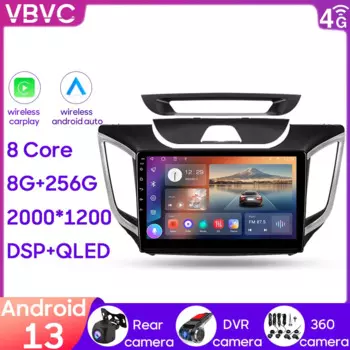 Автомагнитола для Hyundai Creta IX25 2015-2019, Android, мультимедийная навигация, GPS, Carplay, автомобильный стерео видеоплеер, камера, DVR, ADAS