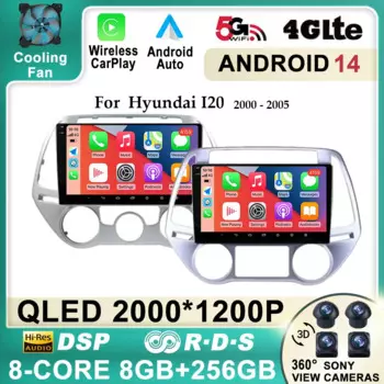 Автомагнитола для Hyundai I20 2008 2009 2010 2011-2014, Android 14