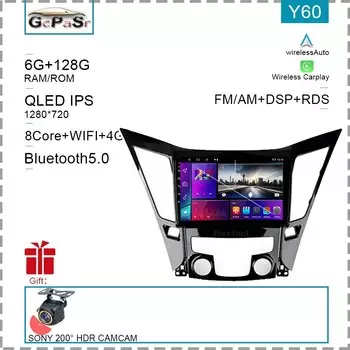 Автомагнитола для Hyundai Sonata 6 YF 2009 - 2014 Android, автомобильный радиоплеер, Авторадио, GPS, видеонаблюдение, мультимедиа, беспроводная, 2din, DVD