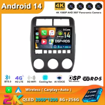 Автомагнитола для LADA NIVA 2022, мультимедийный видеоплеер с навигацией, GPS, Android 14, автоплеер для Carplay, DSP, BT, LTE, No 2 Din, DVD