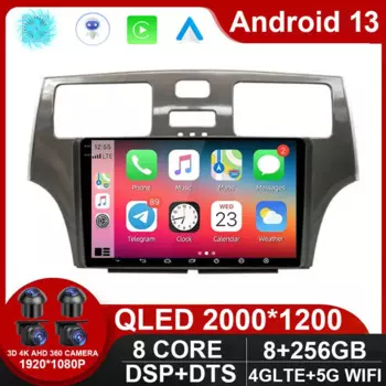 Автомагнитола для Lexus ES300, мультимедийный видеоплеер для автомобилей Lexus ES330, XV30, ES250, 2001-2006, Android 13, Автомагнитола для Carplay, GPS, стерео, 2Din, DVD