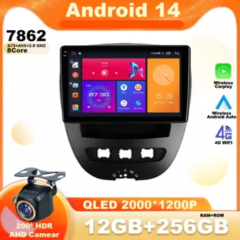 Автомагнитола для Peugeot 107, Toyota Aygo, Citroen C1 2005-2014, Android 14