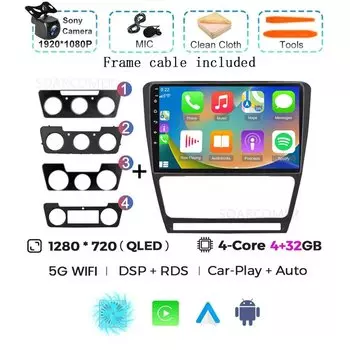 Автомагнитола для SKODA Octavia 2 A5 2007-2014, 10 дюймов, Android 14, Wi-Fi + 4G, мультимедийный видеоплеер, Автомагнитола для CarPlay, GPS, DVD, 2Din