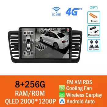 Автомагнитола для Subaru Outback 3 Legacy 4 2003-2009, мультимедийный плеер с GPS-навигацией и сенсорным экраном, Android 14, 5GWiFi Carplay