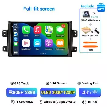 Автомагнитола для Suzuki SX4 2006-2014, Android 14, мультимедийный плеер, GPS-навигация, головное устройство, 2 din, камера 360