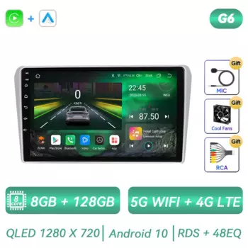 Автомагнитола для Toyota Avensis T250 2 II 2003 2004 2005 2006 2007 2008 2009 Android, мультимедийный проигрыватель, навигация GPS, QLED сенсорный экран, автомобильная стереосистема Carplay