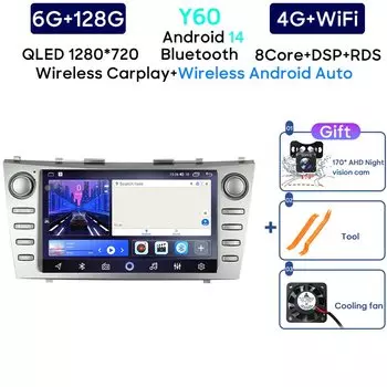 Автомагнитола для Toyota Camry 6, XV, 40, 50, 2006-2011, Android 13, GPS-навигация для Carplay, автовидео, стерео, BT, 2din экран