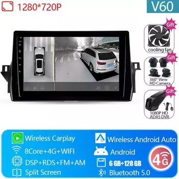 Автомагнитола для Toyota Camry 8 XV70 2020 - 2023 Android, автомобильное радио, головное устройство, мультимедийный плеер, GPS-навигация, WIFI BT DSP No 2din DVD