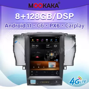 Автомагнитола для Toyota Crown 2005-2009 PX6/G6, Android 11, 4 уровня