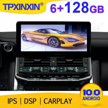 Автомагнитола для Toyota Land Cruiser LC300, 2021, 2022, Android 10,0, 6 + 128 ГГц