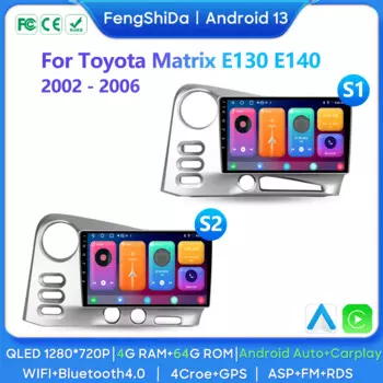 Автомагнитола для Toyota Matrix E130 E140 2002 2003 2004 2005 2006 Android, автомагнитола с GPS-навигацией, мультимедийный плеер, Авторадио No 2 din