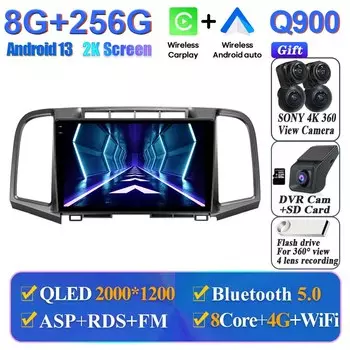 Автомагнитола для Toyota Venza 2008-2016, Android, мультимедийный проигрыватель с радио, видеоплеером, GPS, беспроводной, для Carplay, автомагнитола на Android, без DVD, типоразмер 2DIN