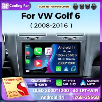 Автомагнитола для Volkswagen VW Golf 6 MK6 GTI R 2008-2012, Android