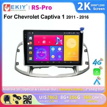 Автомагнитола EKIY для Chevrolet Captiva 1 2011-2016, 2 Din, DVD, GPS