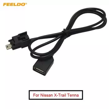 Автомагнитола FEELDO 1 шт. с USB на мини-USB-порт, Кабель-адаптер для Nissan X-Trail Tenna Bluebird Sylphy # FD5661