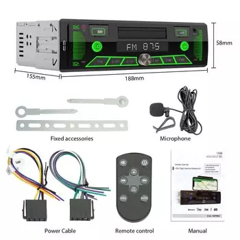 Автомагнитола Grandnavi Bluetooth 1 Din MP3-плеер Громкая связь 2 USB Aux удаленный держатель сотового телефона аудиосистема головное устройство