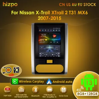 Автомагнитола Hizpo для Nissan, стерео-система на Android 13, 9,7 дюйма, с GPS, видеоплеером, для Nissan X-Trail, X Trail 2, T31, MX6, 4G, типоразмер 2 din